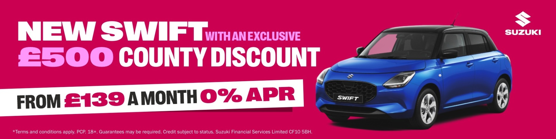 Q1 Swift £139 per month 0% Banner